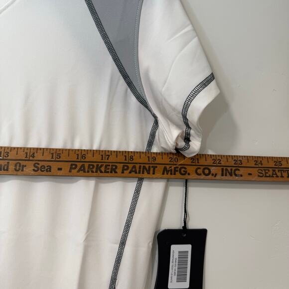 Klim Women's Advantage Tech Tee Shirt White Gray Large NEW V Neck - Picture 5 of 6